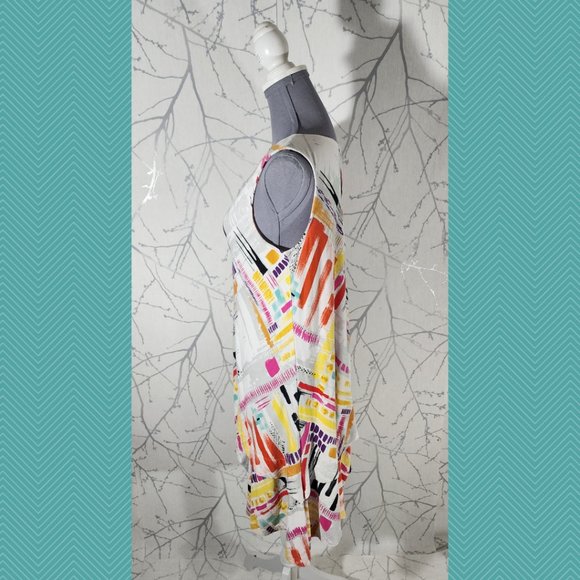 Habitat Colorful Abstract Brushstrokes Printed Shift Dress - Picture 2 of 4